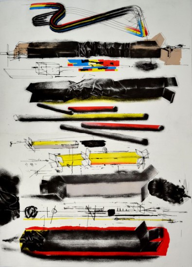 Distortion | drypoint, mezzotint, corundum | 140×100 cm | 2013